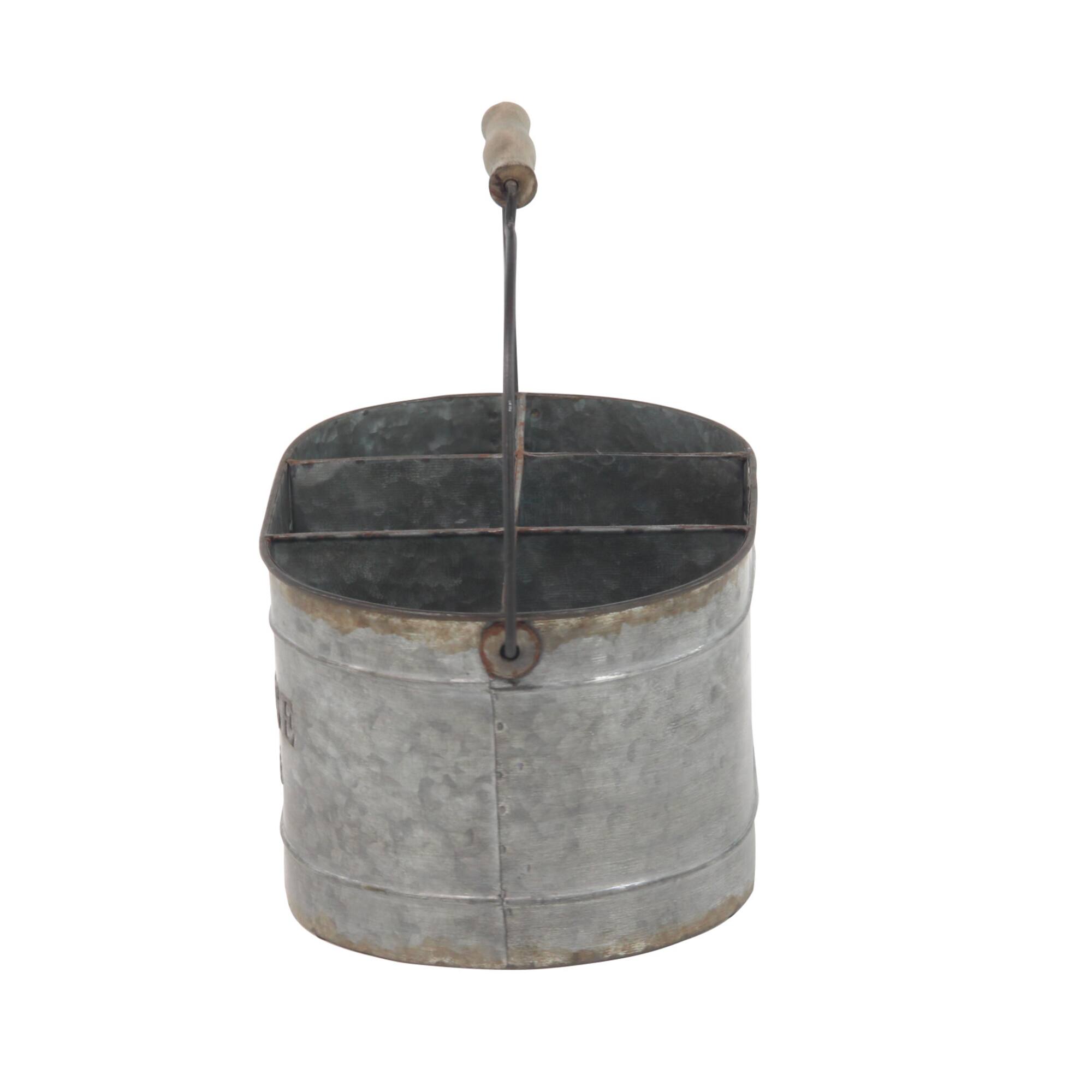 13" Gray Metal Farmhouse Wine Holder